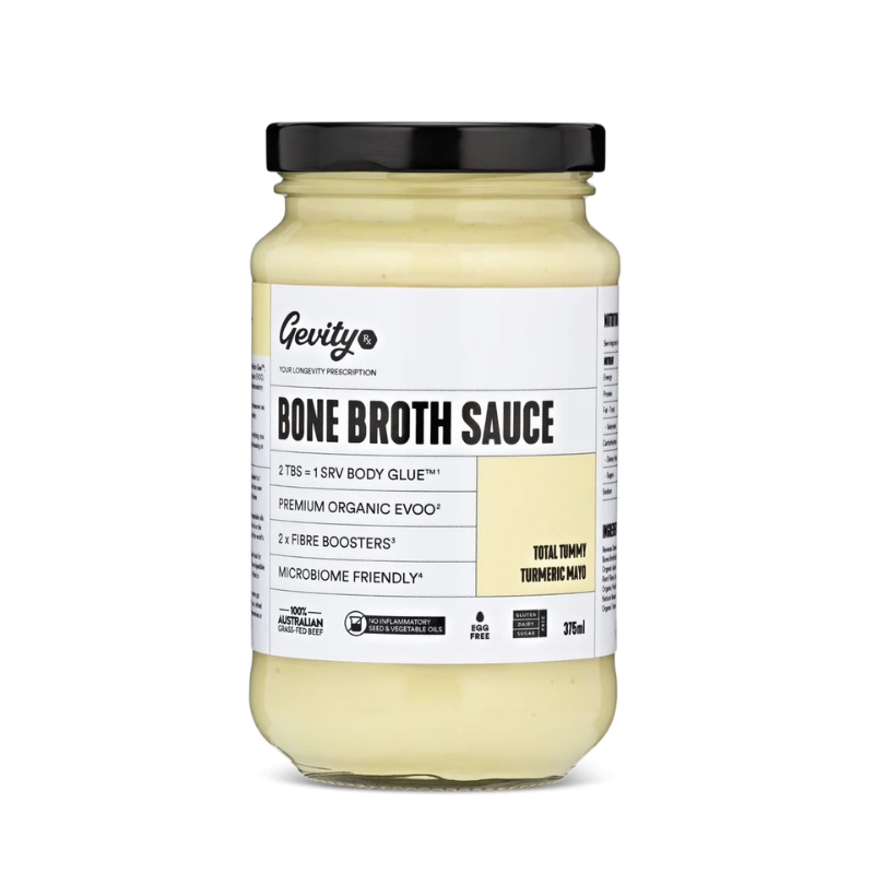 Gevity Bone Broth Sauce Total Tummy Turmeric Mayo 375ml