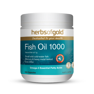 Herbs of Gold Fish Oil 1000mg, 200 Capsules