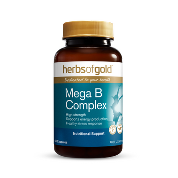 Herbs of Gold Mega B Complex - Vegan, High potency vitamin B complex