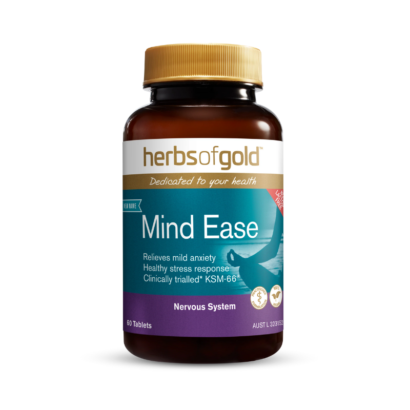 Herbs of Gold Mind Ease - a powerful solution with clinically trialed ingredients to support your mental and emotional balance.