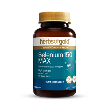 Herbs of Gold Selenium 150 MAX - high-strength organic selenium supplement.