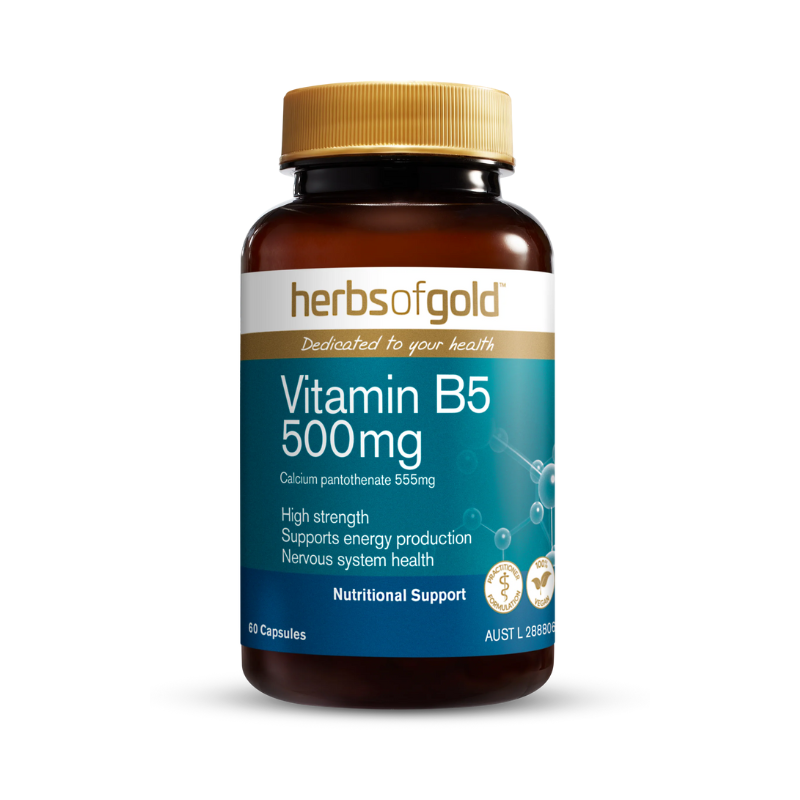 Herbs Of Gold Vitamin B5 500mg, 60 Capsules